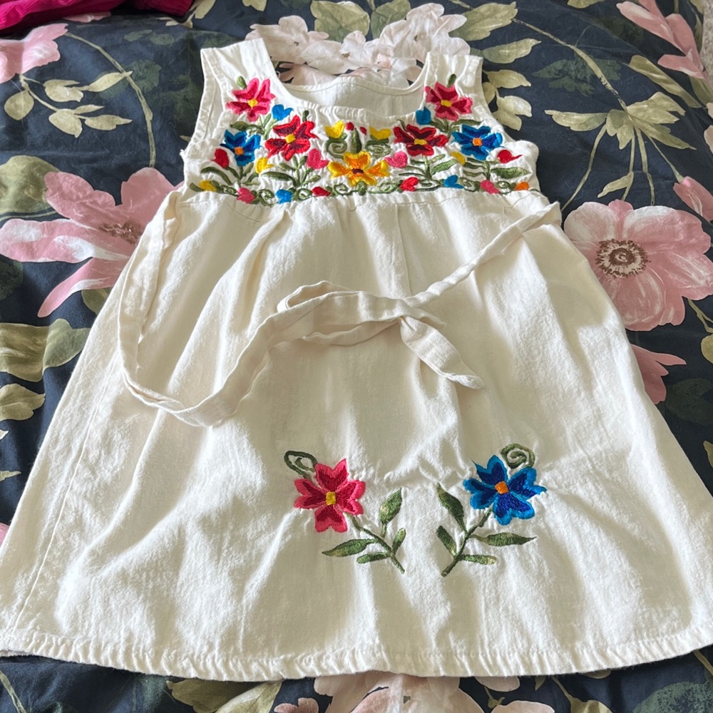 Floral Embroidered Kids Dress
